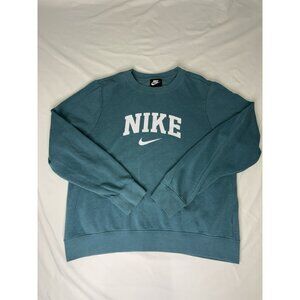 Women’s NIKE Teal Cotton Crewneck Sweatshirt LARGE